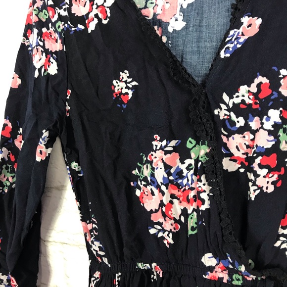 Band Of Gypsies Floral Faux Wrap High Low Dress S - Picture 3 of 6